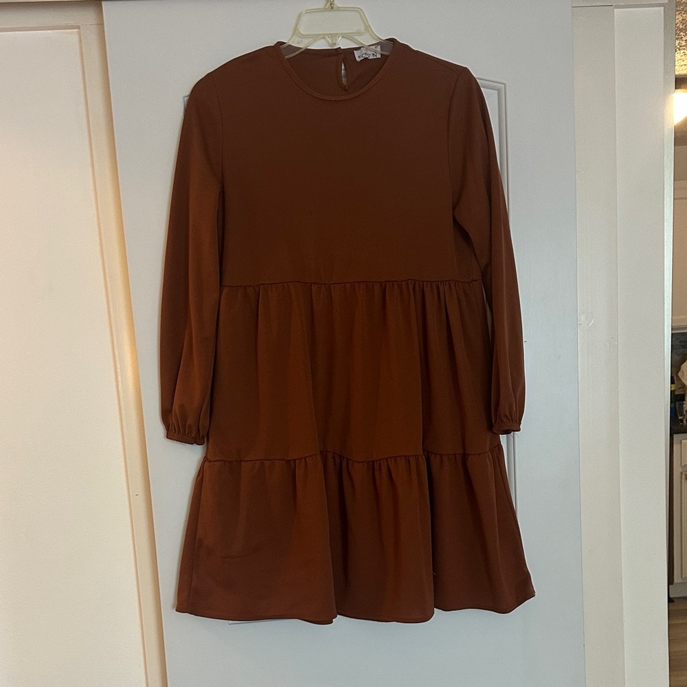 Burnt orange long sleeve Dress